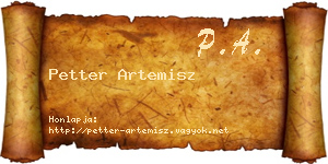 Petter Artemisz névjegykártya